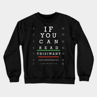 Snellen Chart Pop Song Crewneck Sweatshirt